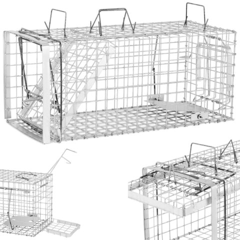 Żywołapka pułapka łapka na szczury kuny zatrzaskowa jednostronna 800x340x340 mm ZESTAW