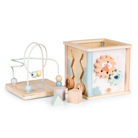 Drewniana kostka edukacyjna sorter klocki ECOTOYS Drewniana kostka edukacyjna sorter klocki ECOTOYS