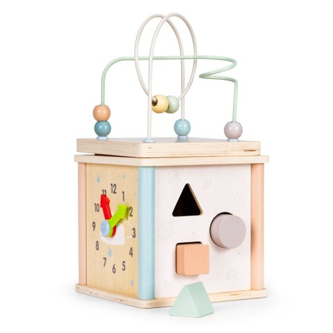 Drewniana kostka edukacyjna sorter klocki ECOTOYS Drewniana kostka edukacyjna sorter klocki ECOTOYS