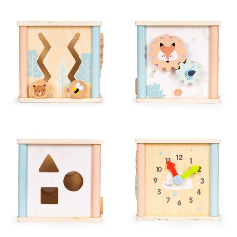 Drewniana kostka edukacyjna sorter klocki ECOTOYS Drewniana kostka edukacyjna sorter klocki ECOTOYS