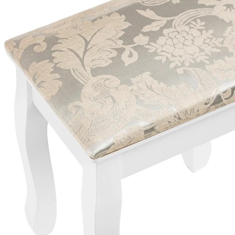 Toaletka kosmetyczna z lustrem 5 szufladami taboretem 80 x 40 x 140 cm - biała Toaletka kosmetyczna z lustrem 5 szufladami taboretem 80 x 40 x 140 cm - biała