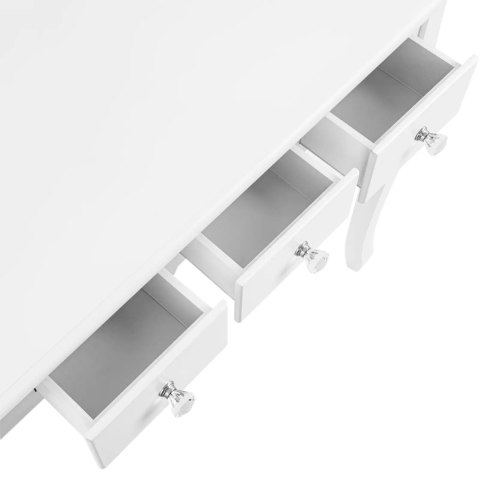 Toaletka kosmetyczna z lustrem 5 szufladami taboretem 80 x 40 x 140 cm - biała Toaletka kosmetyczna z lustrem 5 szufladami taboretem 80 x 40 x 140 cm - biała