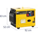 Agregat prądotwórczy generator prądu Diesel 16 l 240/400 V 6000 W AVR