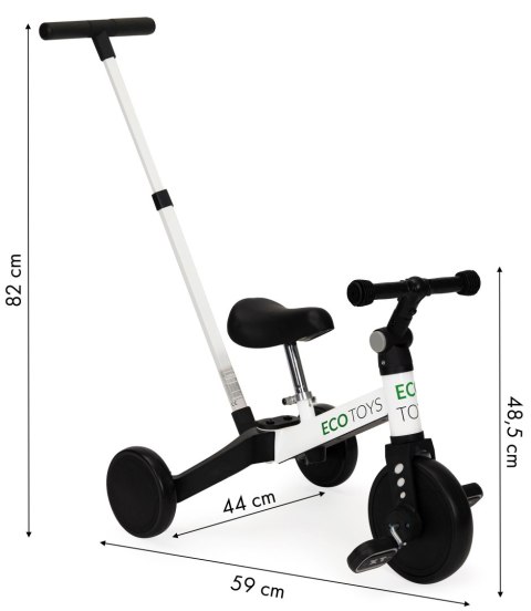Rower trójkołowy biegowy 2w1 rączka do prowadzenia ECOTOYS Rower trójkołowy biegowy 2w1 rączka do prowadzenia ECOTOYS