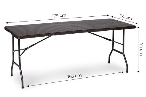 Stół cateringowy bankietowy ogrodowy składany 180cm ratan ModernHome Stół cateringowy bankietowy ogrodowy składany 180cm ratan ModernHome