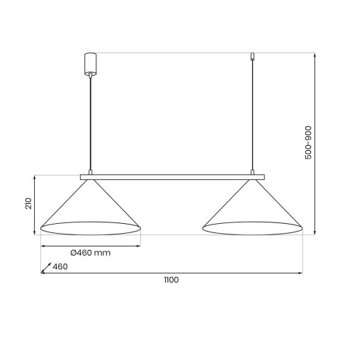 Lampa wisząca CAPITAL CZARNY-MIEDZIANY 2XGX53