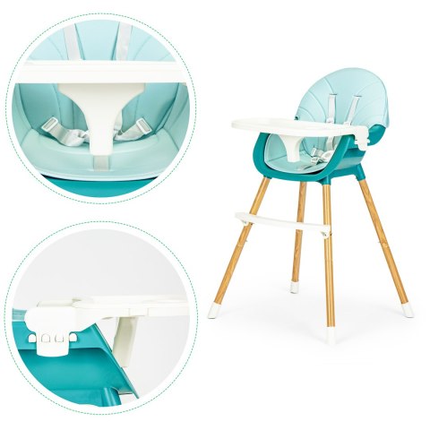 Fotelik krzesełko do karmienia 2w1 niebieskie ECOTOYS Fotelik krzesełko do karmienia 2w1 niebieskie ECOTOYS