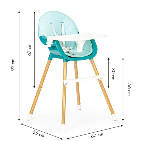 Fotelik krzesełko do karmienia 2w1 niebieskie ECOTOYS Fotelik krzesełko do karmienia 2w1 niebieskie ECOTOYS