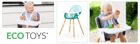 Fotelik krzesełko do karmienia 2w1 niebieskie ECOTOYS Fotelik krzesełko do karmienia 2w1 niebieskie ECOTOYS