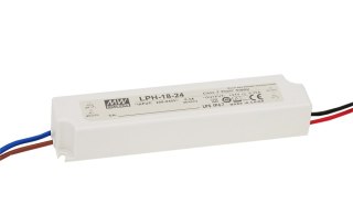 MEAN WELL LPH-18-12 Zasilacz impulsowy; LED; 18W; 12V; 1,5A; 180-264VAC; 254-370VDC; IP67