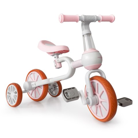 Rower rowerek biegowy 4w1 Pedały Kółka boczne różowy ECOTOYS Rower rowerek biegowy 4w1 Pedały Kółka boczne różowy ECOTOYS