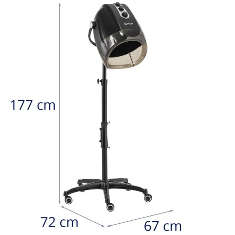 Suszarka do włosów hełmowa fryzjerska z jonizacją stojąca 70 C 1000 W - czarna Suszarka do włosów hełmowa fryzjerska z jonizacją stojąca 70 C 1000 W - czarna