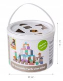 Drewniane klocki 50 szt wiaderko + sorter ECOTOYS