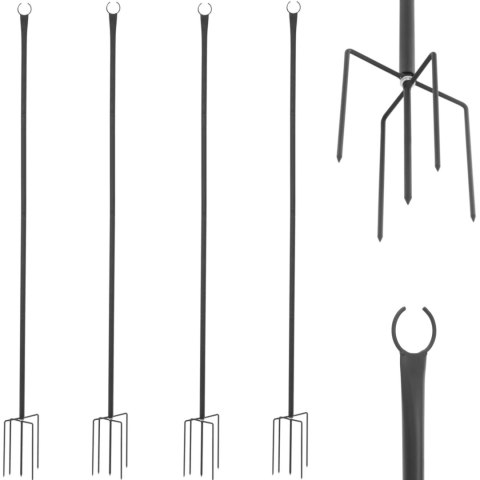 Słup do oświetlenia lamp roślin dekoracji ogrodowych - zestaw 4 szt.