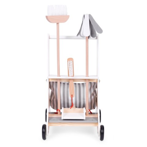Drewniany zestaw do sprzątania wózek beżowy ECOTOYS Drewniany zestaw do sprzątania wózek beżowy ECOTOYS