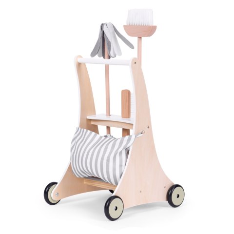 Drewniany zestaw do sprzątania wózek beżowy ECOTOYS Drewniany zestaw do sprzątania wózek beżowy ECOTOYS