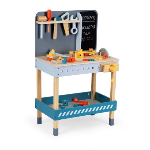 Zabawkowy drewniany warsztat z narzędziami - 47 el. ECOTOYS Zabawkowy drewniany warsztat z narzędziami - 47 el. ECOTOYS