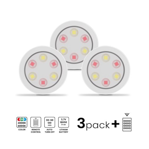 Lampka Podszafkowa Jojo RGB + 3000/6000K Trójpak