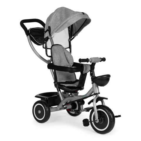Trójkołowy rowerek spacerówka 2w1 obracane siedzisko składany daszek - szary ECOTOYS Trójkołowy rowerek spacerówka 2w1 obracane siedzisko składany daszek - szary ECOTOYS