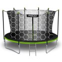 Trampolina ogrodowa 13ft/404cm z siatką wewnętrzną i drabinką zielona Neo-Sport