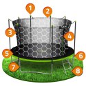 Trampolina ogrodowa 13ft/404cm z siatką wewnętrzną i drabinką zielona Neo-Sport