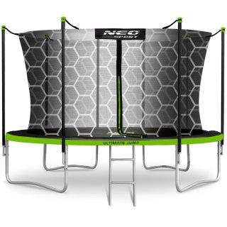 Trampolina ogrodowa 14ft/435cm z siatką wewnętrzną i drabinką zielona Neo-Sport