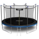 Trampolina ogrodowa 15ft/465cm z siatką wewnętrzną i drabinką niebieska Neo-Sport
