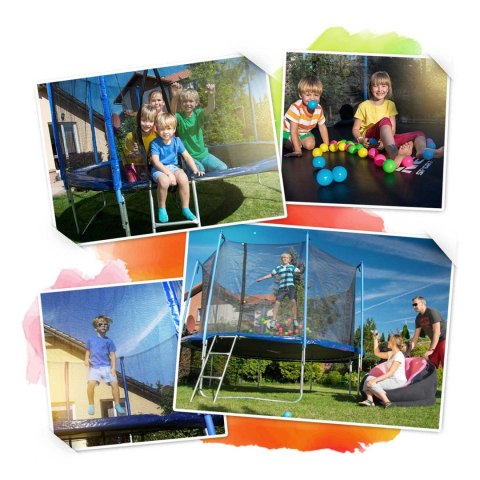 Trampolina ogrodowa 15ft/465cm z siatką wewnętrzną i drabinką niebieska Neo-Sport Trampolina ogrodowa 15ft/465cm z siatką wewnętrzną i drabinką niebieska Neo-Sport