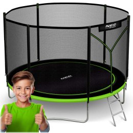 Trampolina ogrodowa 8ft/252cm z siatką zewnętrzną i drabinką zielona Neo-Sport