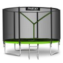 Trampolina ogrodowa 8ft/252cm z siatką zewnętrzną i drabinką zielona Neo-Sport