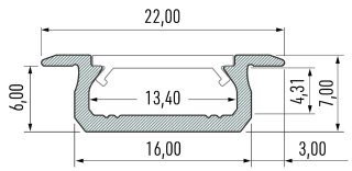 PROFIL ALUMINIOWY SREBRNY TYP Z 1m + KLOSZ MLECZNY
