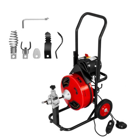 Przepychacz udrażniacz spirala do rur elektryczna 390W 23m MSW-DRAIN CLEAN 23E + głowice Przepychacz udrażniacz spirala do rur elektryczna 390W 23m MSW-DRAIN CLEAN 23E + głowice