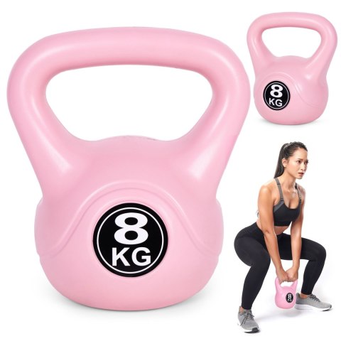 Kettlebell kettle 8 kg do ćwiczeń hantla kula odważnik obciążenie ciężar fitness różowy ModernHome Kettlebell kettle 8 kg do ćwiczeń hantla kula odważnik obciążenie ciężar fitness różowy ModernHome