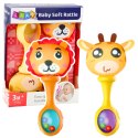 Zestaw Grzechotki Z Miękką Piłeczką Wzorki Żyrafa Lew 2szt