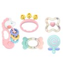 Zestaw Gyzaków Grzechotek Sensorycznych Dla Niemowląt Różowe 5szt