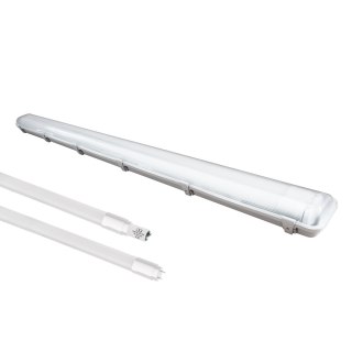 ZESTAW OPRAWA HERMETYCZNA 2x120cm POD ŚWIETLÓWKĘ LED + 2x ŚWIETLÓWKI LED 18W 120CM 3000K