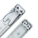 ZESTAW OPRAWA HERMETYCZNA 2x120cm POD ŚWIETLÓWKĘ LED + 2x ŚWIETLÓWKI LED 18W 120CM 4000K