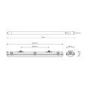 ZESTAW OPRAWA HERMETYCZNA 2x120cm POD ŚWIETLÓWKĘ LED + 2x ŚWIETLÓWKI LED 18W 120CM 4000K