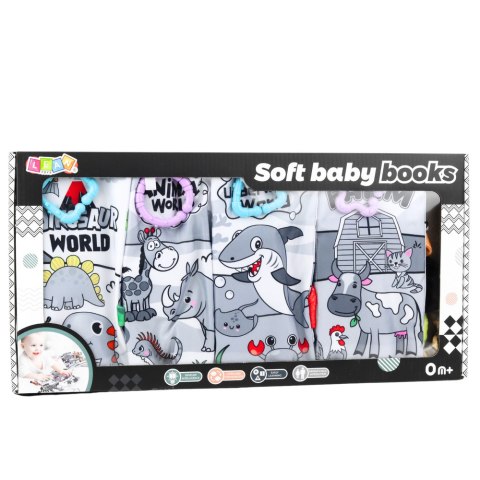 Zestaw Miękkie Książeczki Edukacyjne Sensoryczne Dla Malucha 4szt