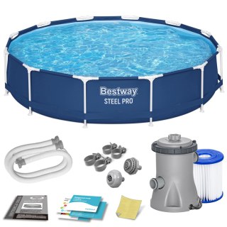 Basen ogrodowy stelażowy 366 x 76 cm zestaw 7w1 Bestway 56681