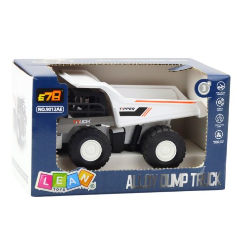 Wywrotka Ciężarówka Budowlana Metalowe Elementy Napęd Biała