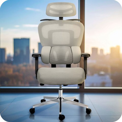 Fotel biurowy z mikrosiatką Sofotel Talin - szary