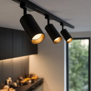 Track Light 3F Pipe 1xGU10 Czarny