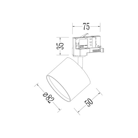Oprawa Cyklop Track Biały 1xGx53 3-Obwodowy