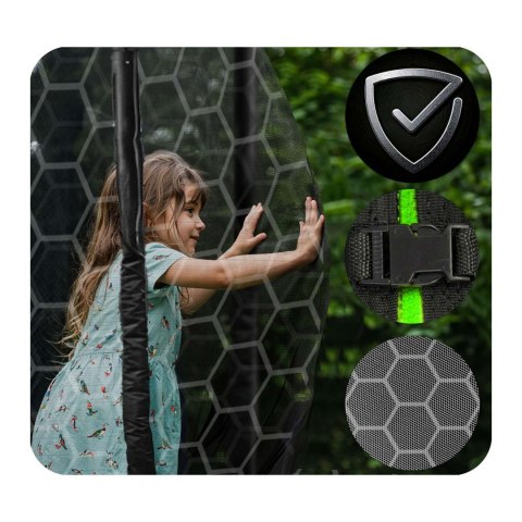 Trampolina ogrodowa 13ft/404cm z siatką wewnętrzną i drabinką zielona Neo-Sport