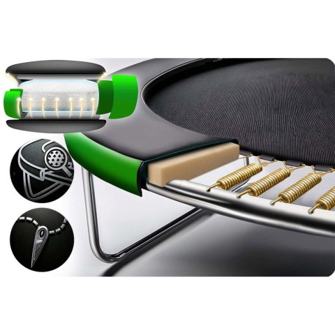 Trampolina ogrodowa 13ft/404cm z siatką wewnętrzną i drabinką zielona Neo-Sport