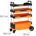 Wózek warsztatowy montażowy z regulacją wysokości 2 szuflady 69 x 38.4 x 95.7 cm