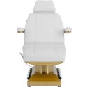 Fotel kosmetyczny SPA podgrzewany 4 silniki 200 kg MARSALA - biało złoty