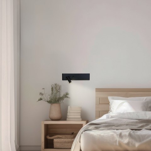 Kinkiet Resort Czarny Lewy 10W + 3W LED 4000K