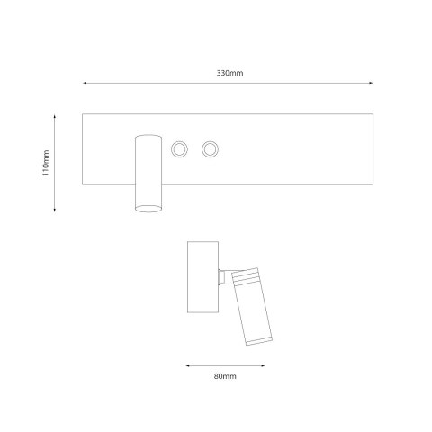 Kinkiet Resort lewy 10W + 3W LED 4000K Biały